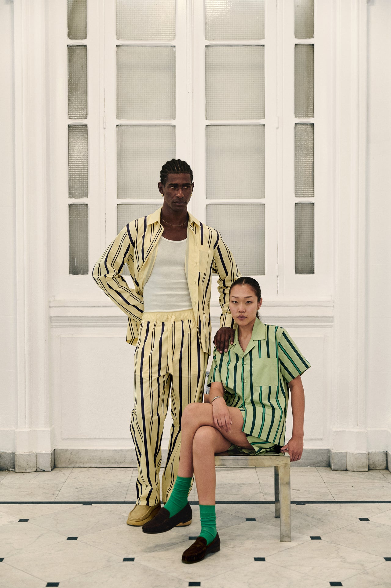 Trad stripe set LS - Yellow