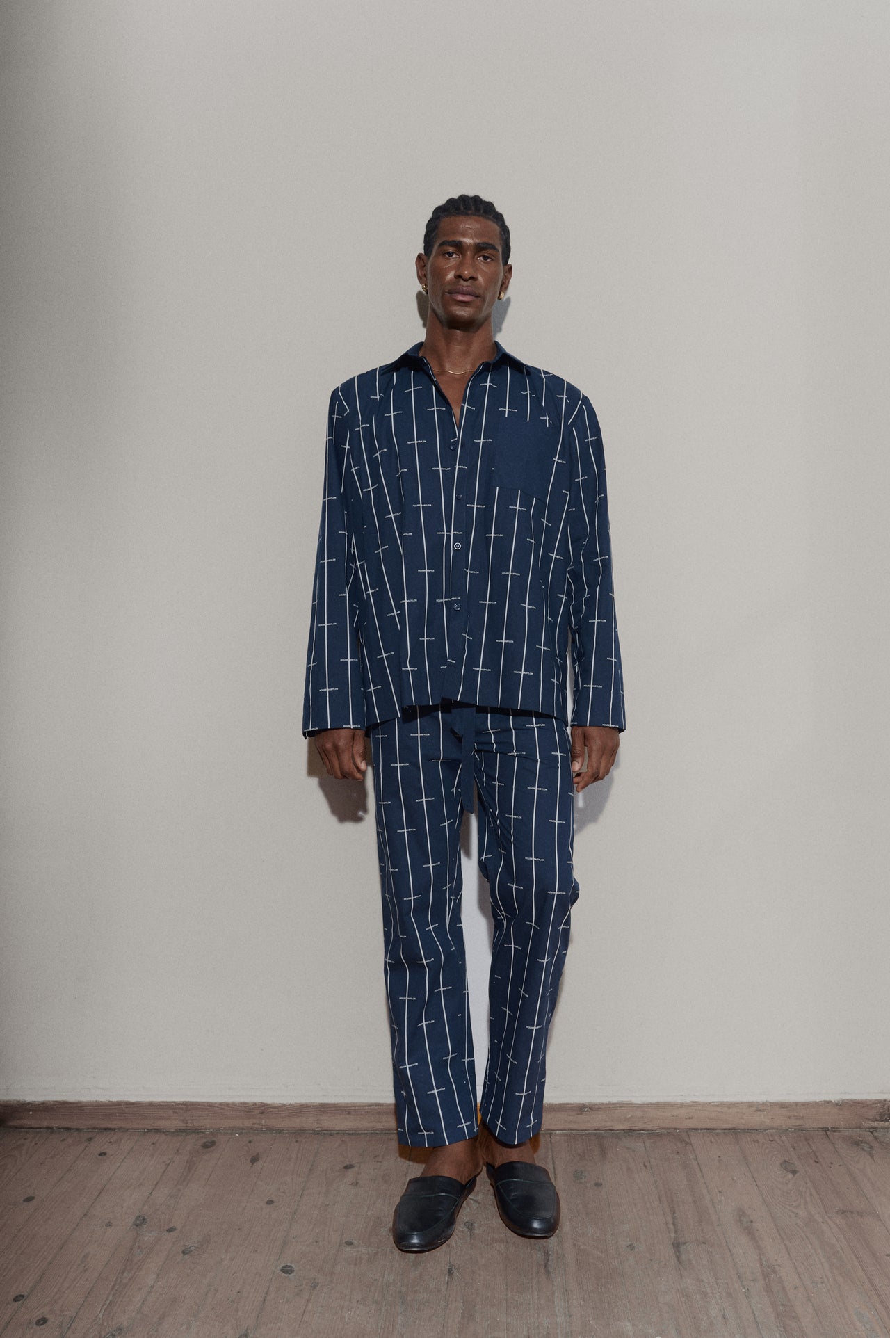 House Babylon stripe set LS - Navy