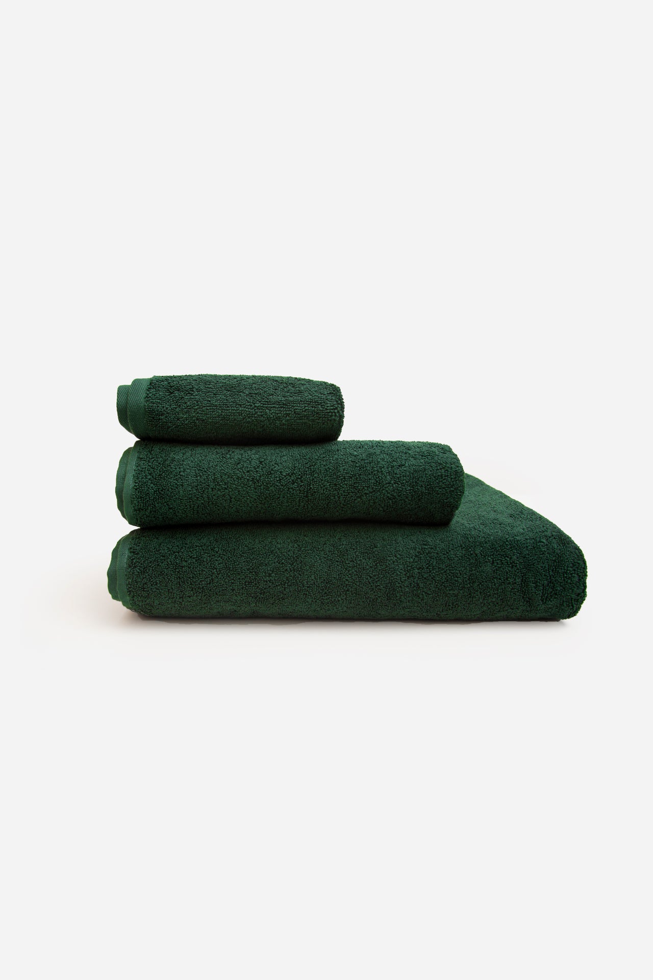 Plain mixed towels set- Dark green