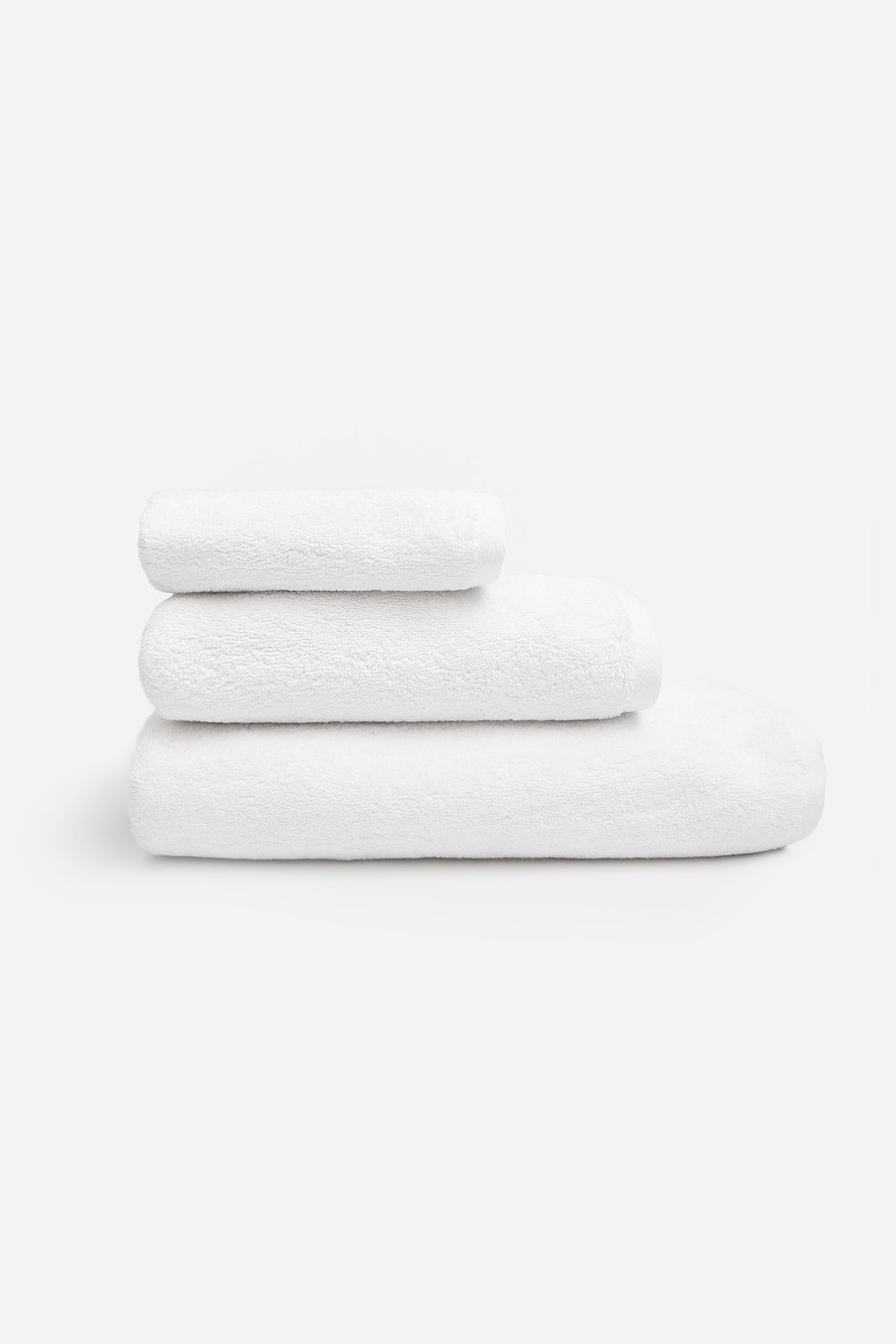 Plain mixed towels set - White