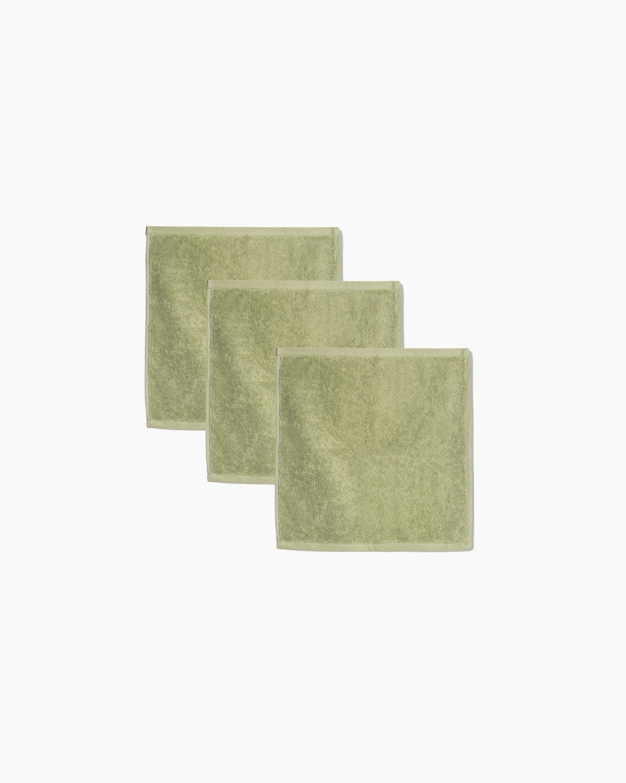 Plain face towel set - Laurel green