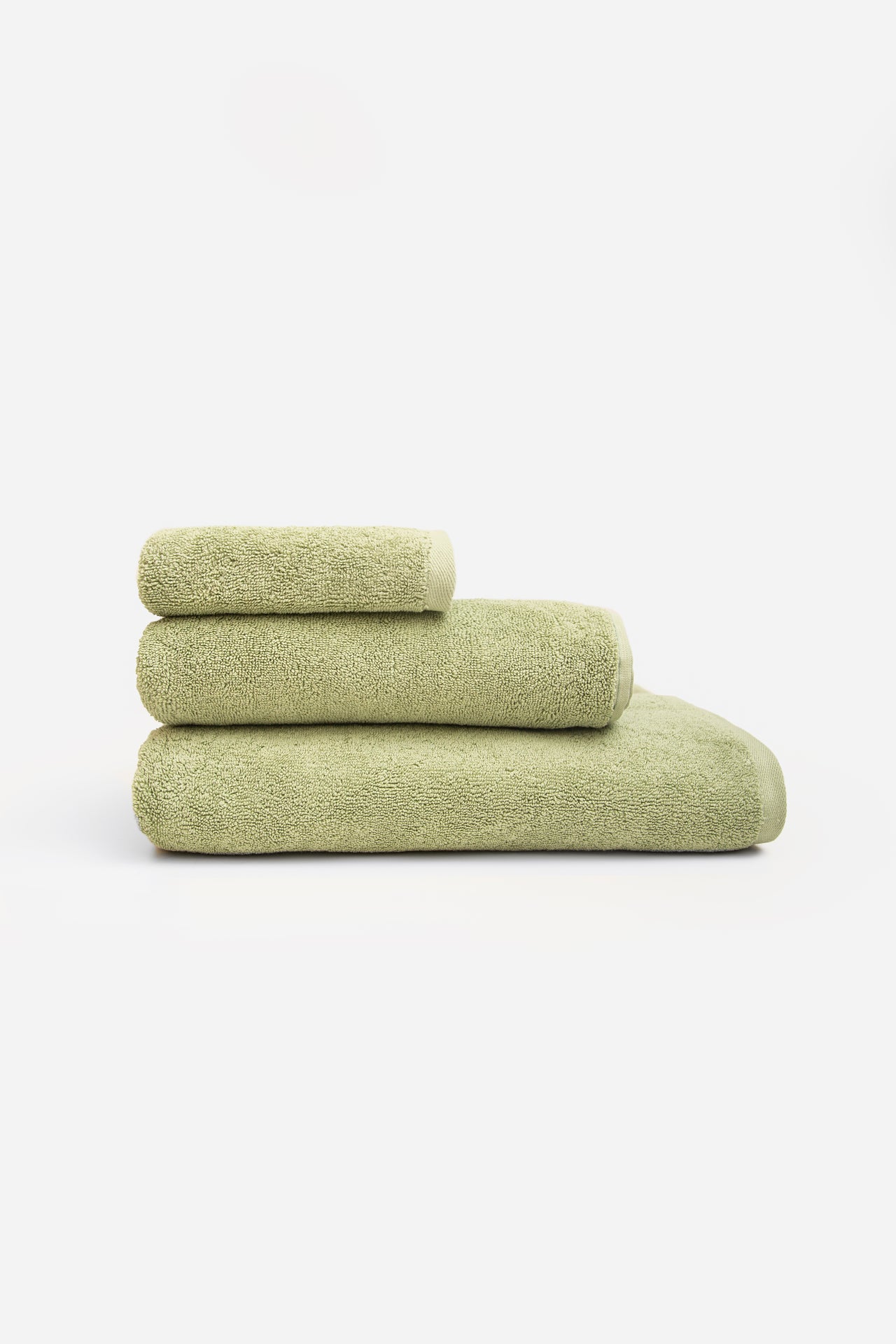 Plain mixed towels set - Laurel green