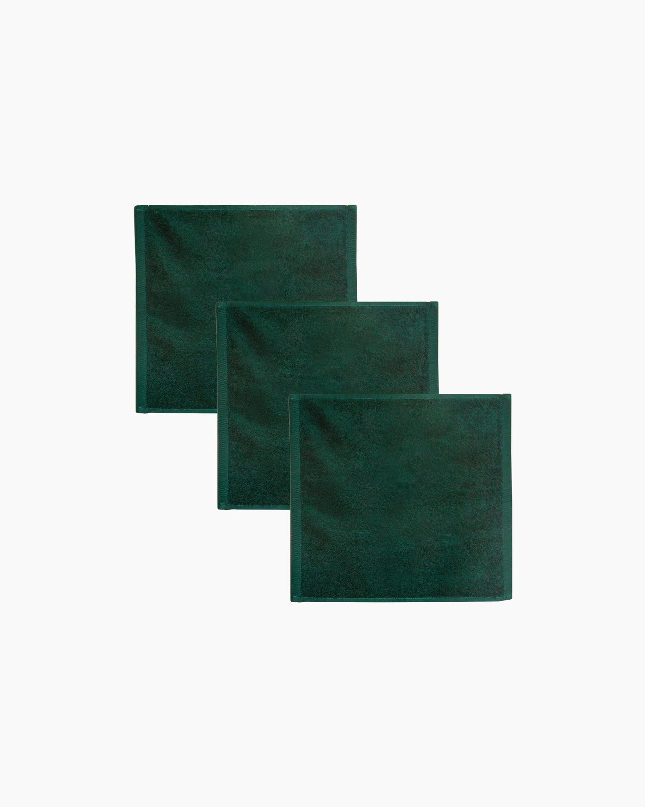 Plain face towel set - Dark green