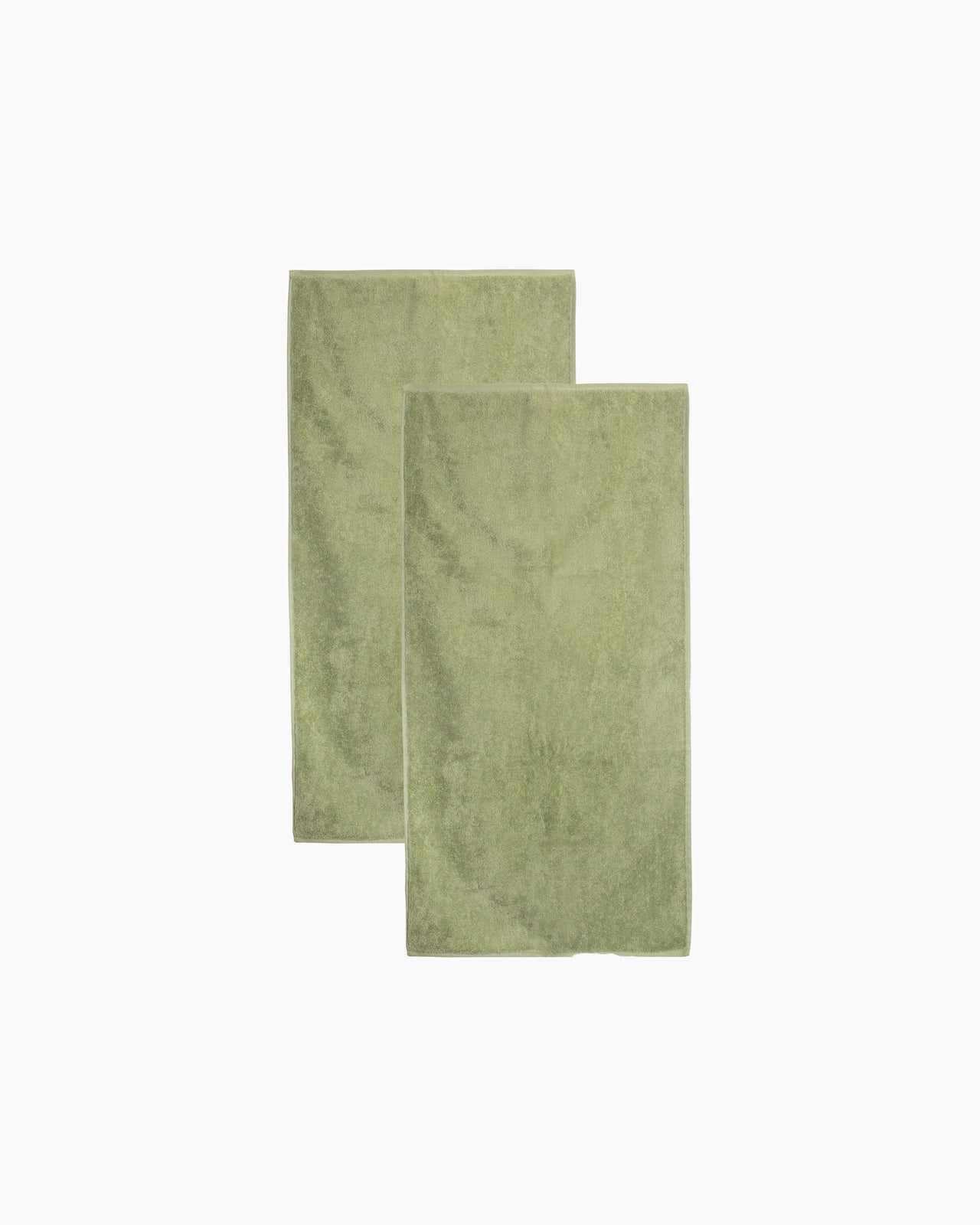Plain hand towel set - Laurel green