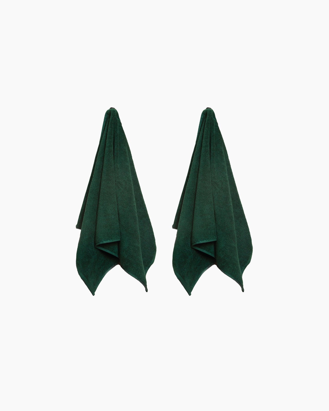 Plain hand towel set - Dark green