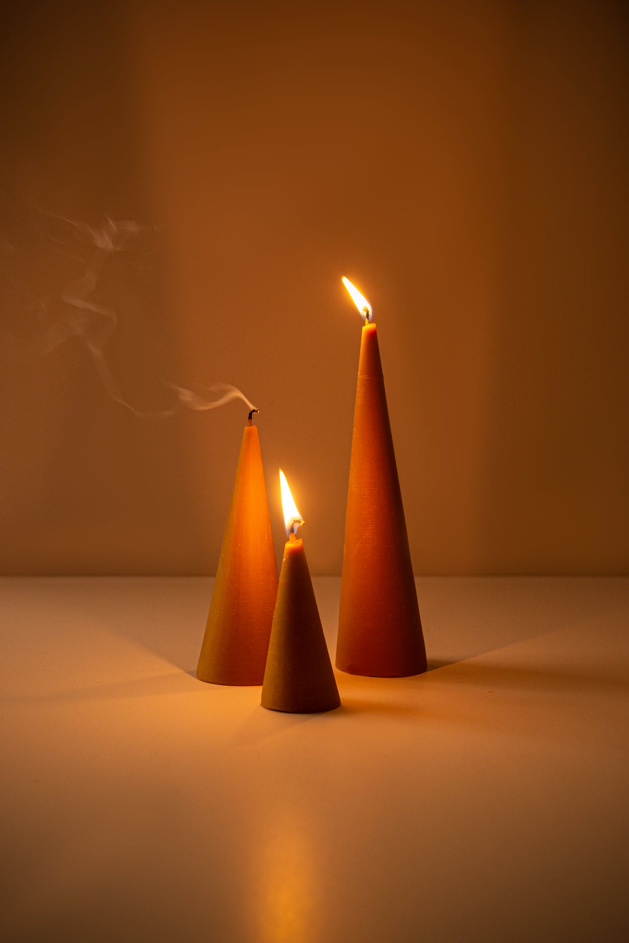 The Trio Cone Candle - Yellow