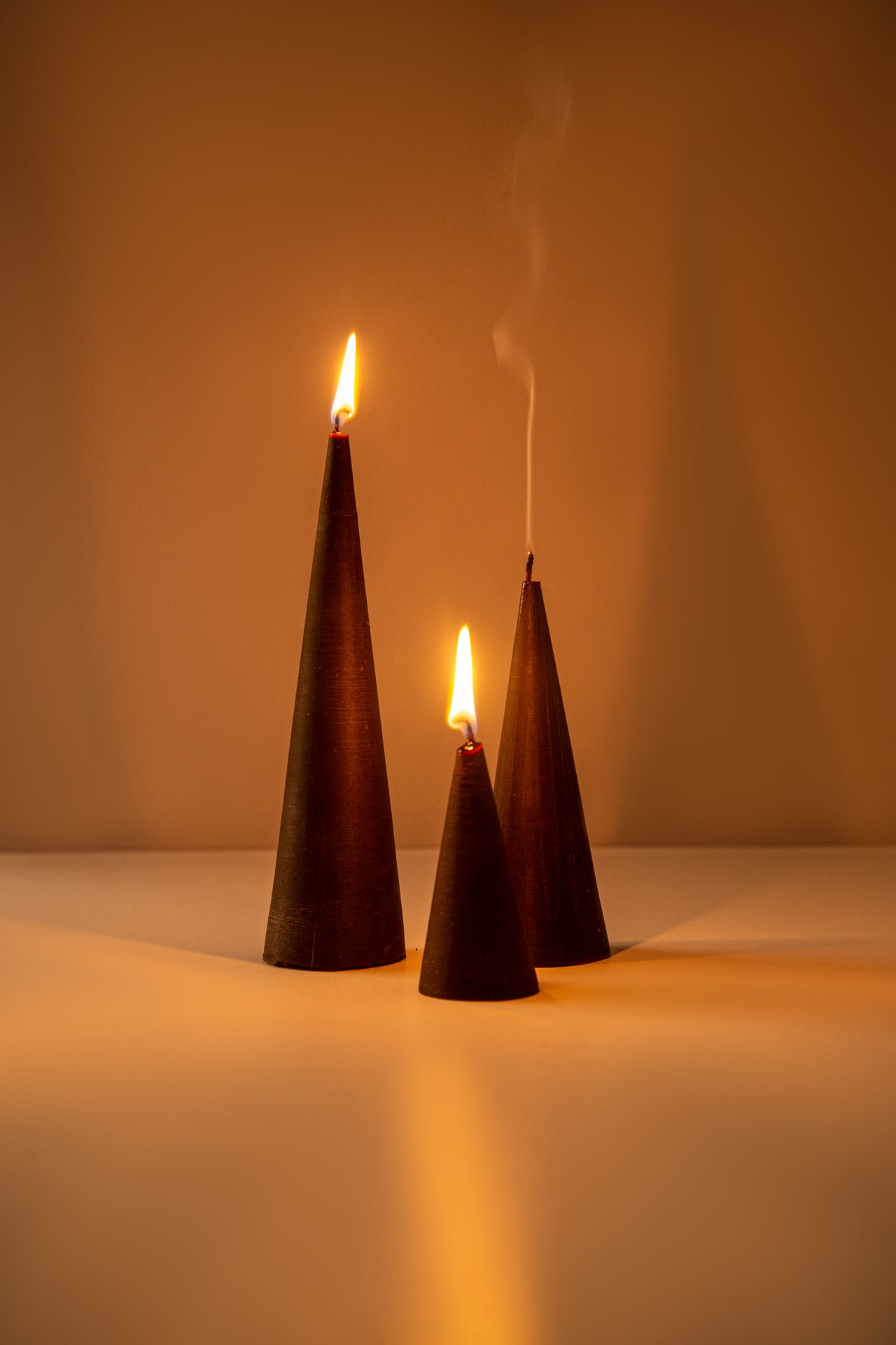 The Trio Cone Candle - Oak