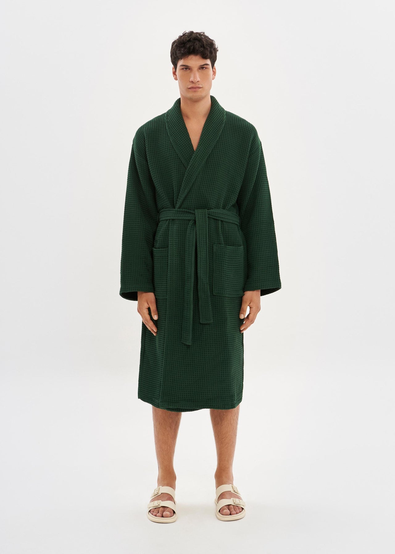 Bathrobe | Waffle Dark Green