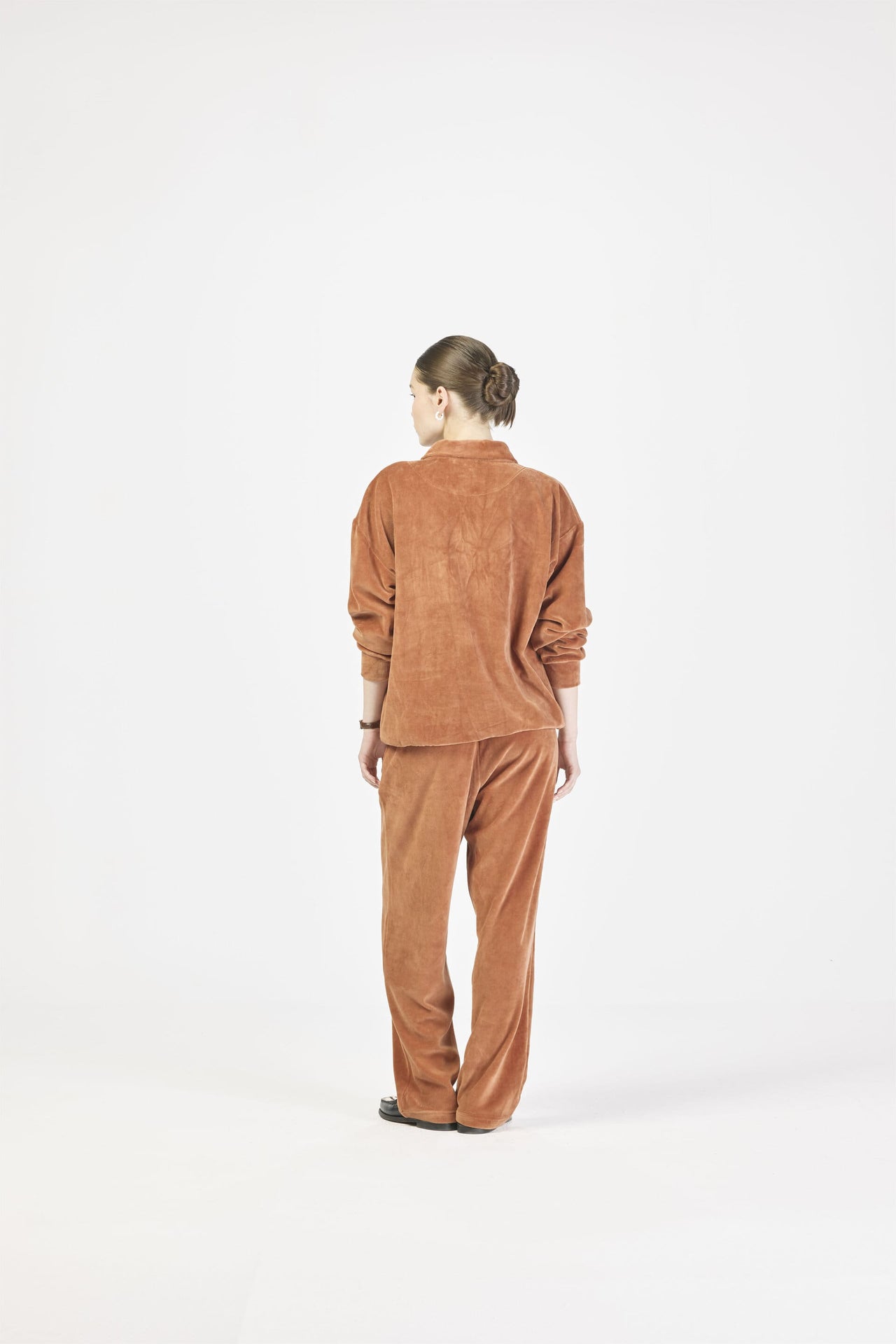 Velour sweatshirt - Terracotta