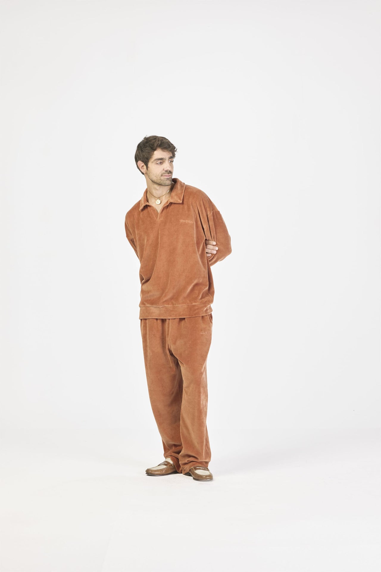 Velour sweatshirt - Terracotta