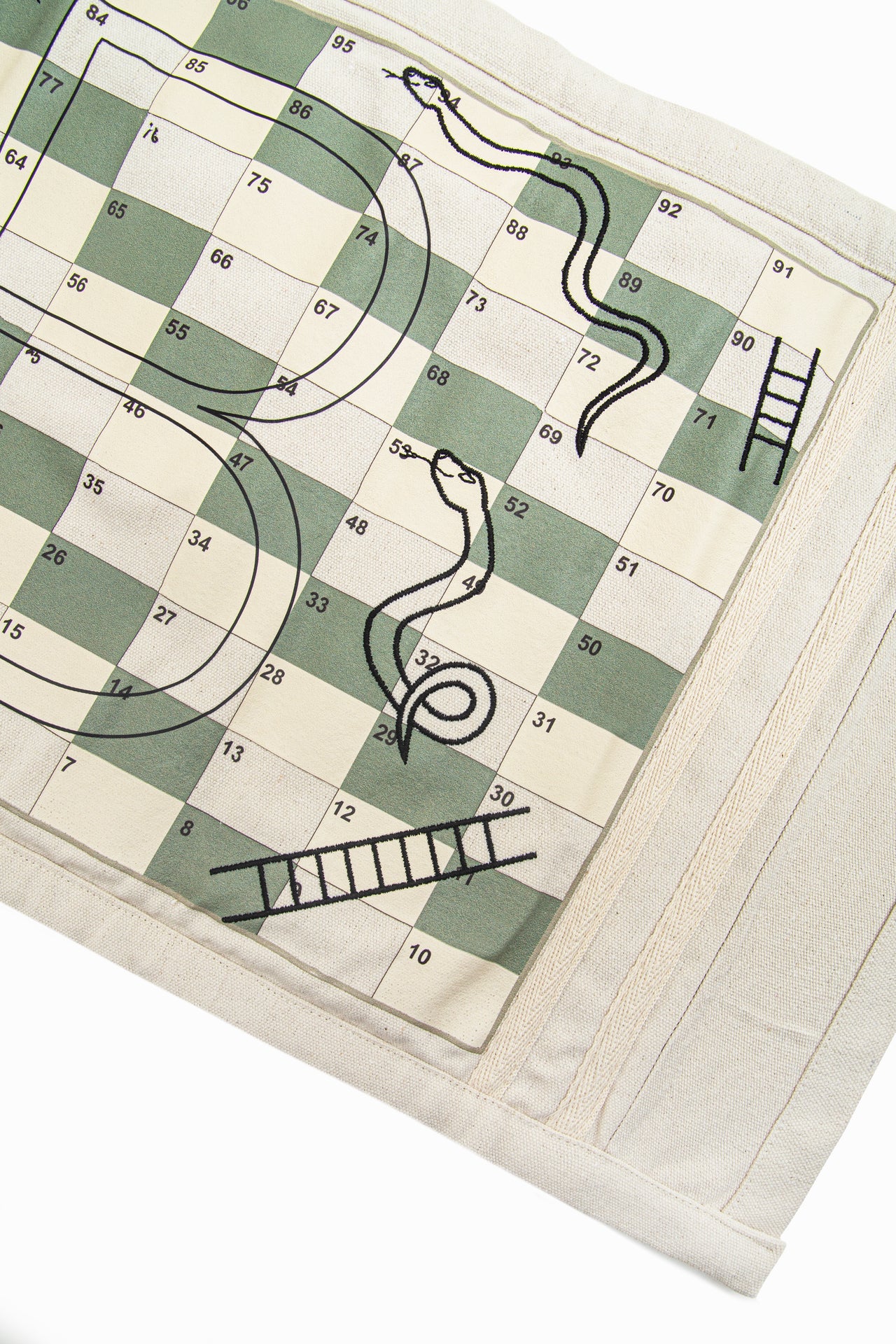 Snake and ladder canva rolled up mat game