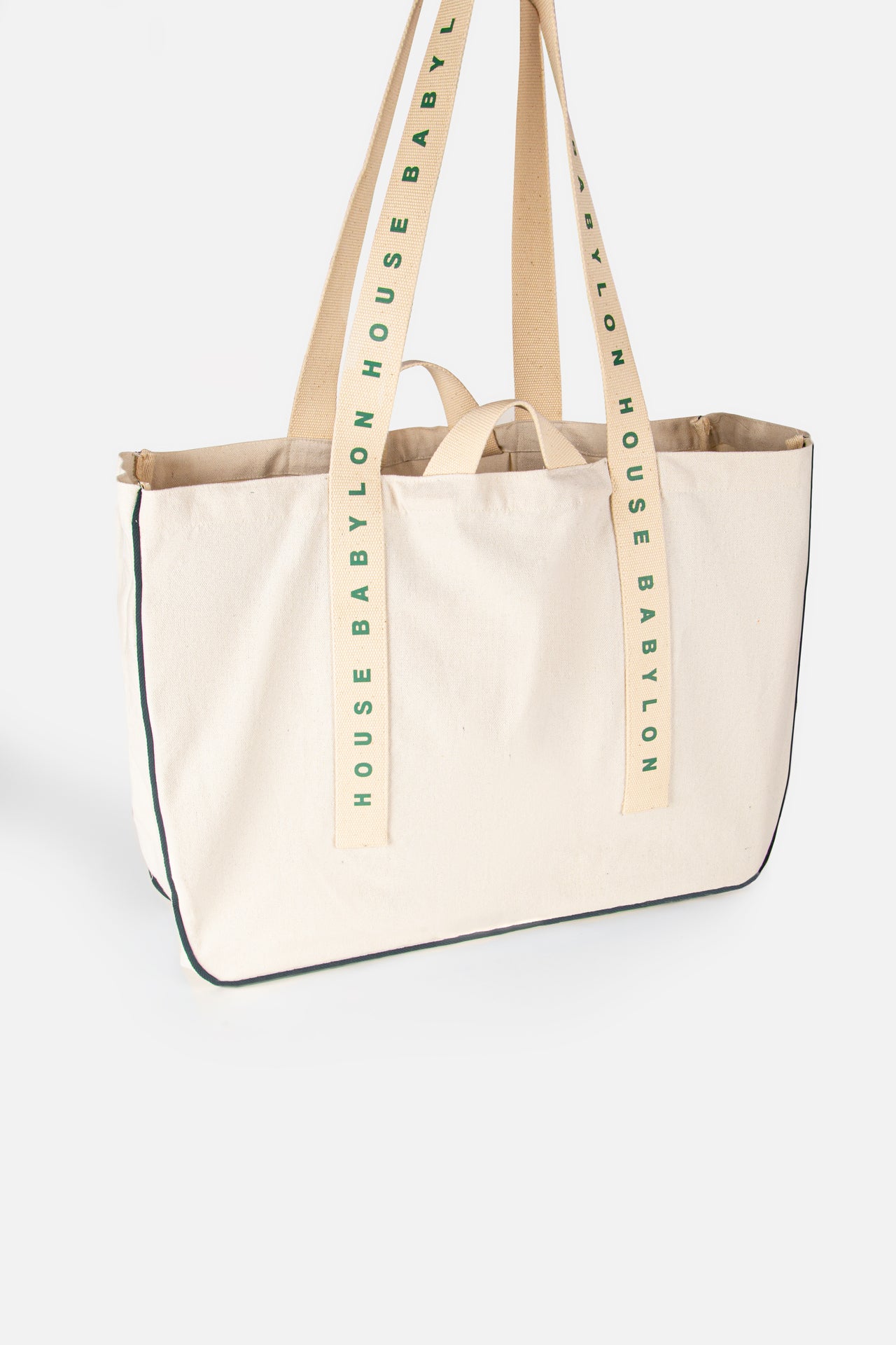 Monogram piping Tote bag - Dusty green