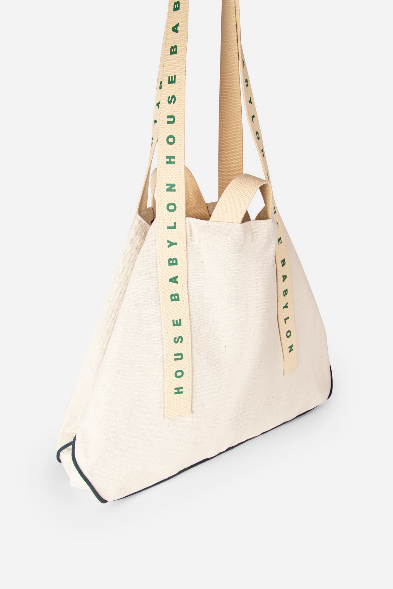 Monogram piping Tote bag - Dusty green