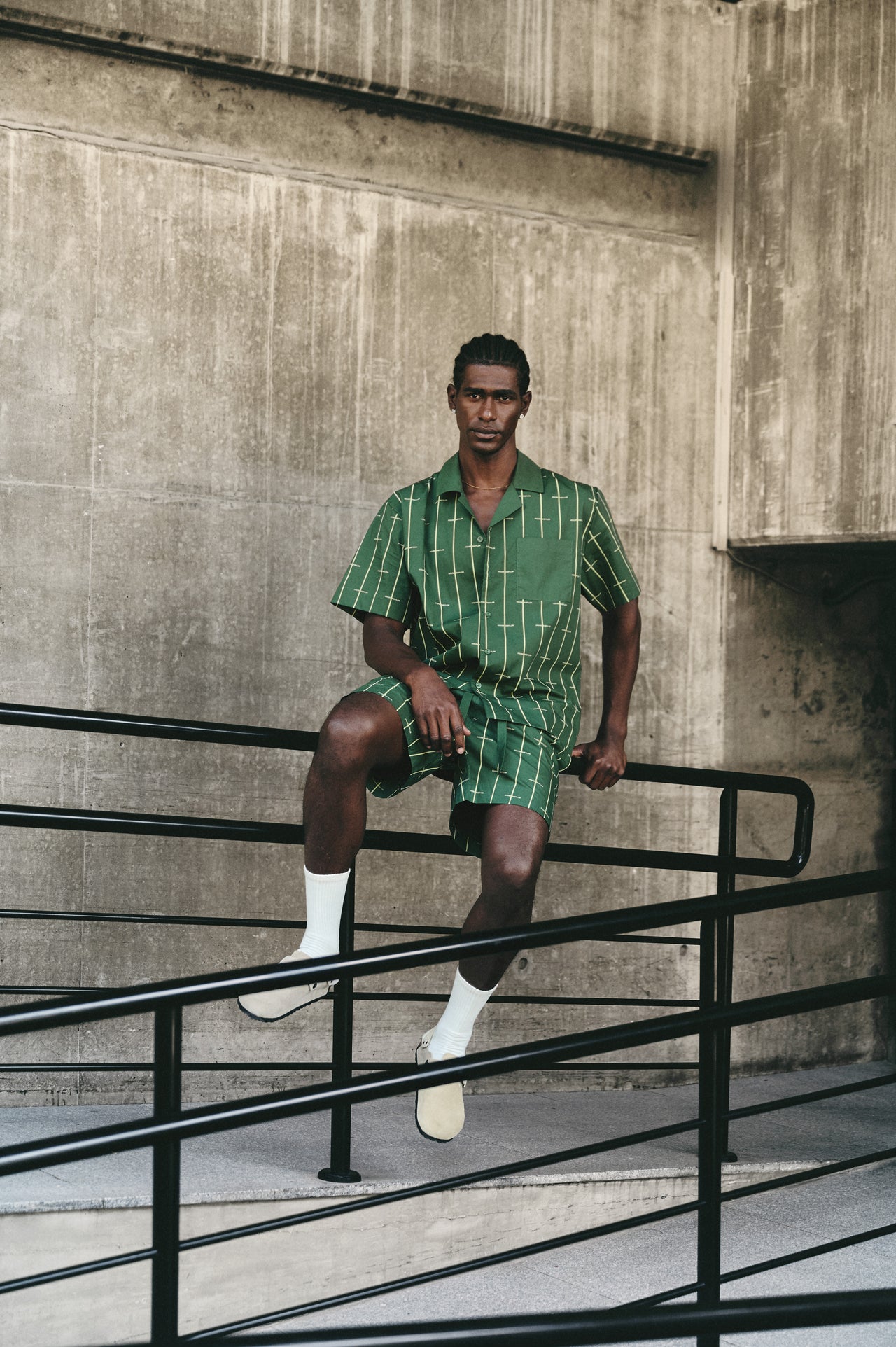 House Babylon stripe shirt - Dark Green