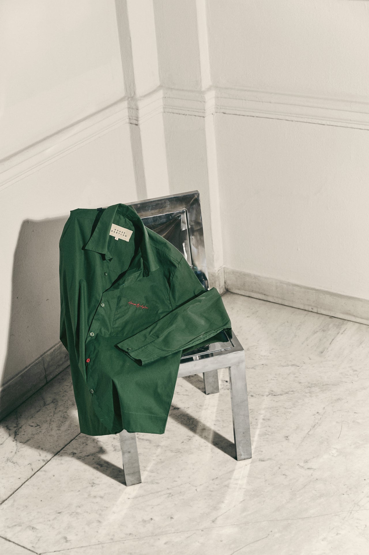 LS poplin shirt - Dark Green