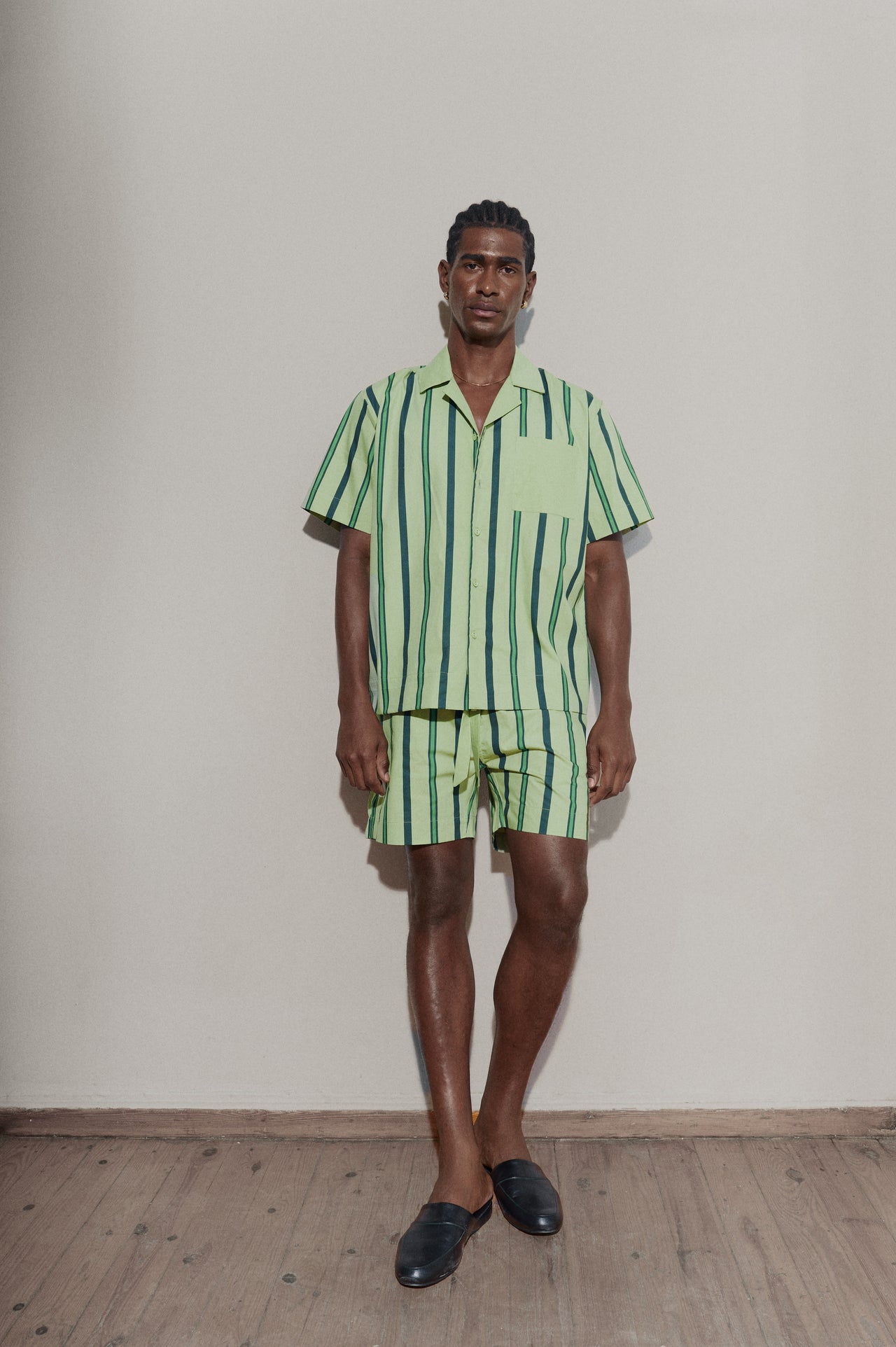 Trad stripe shorts - Laurel Green