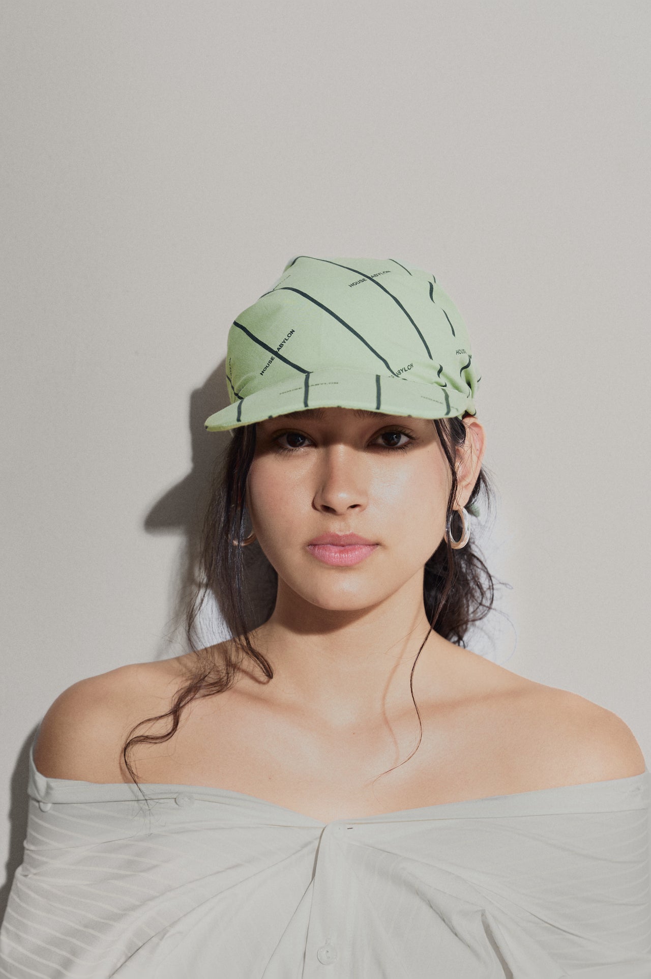 House Babylon striped cap - Laurel Green