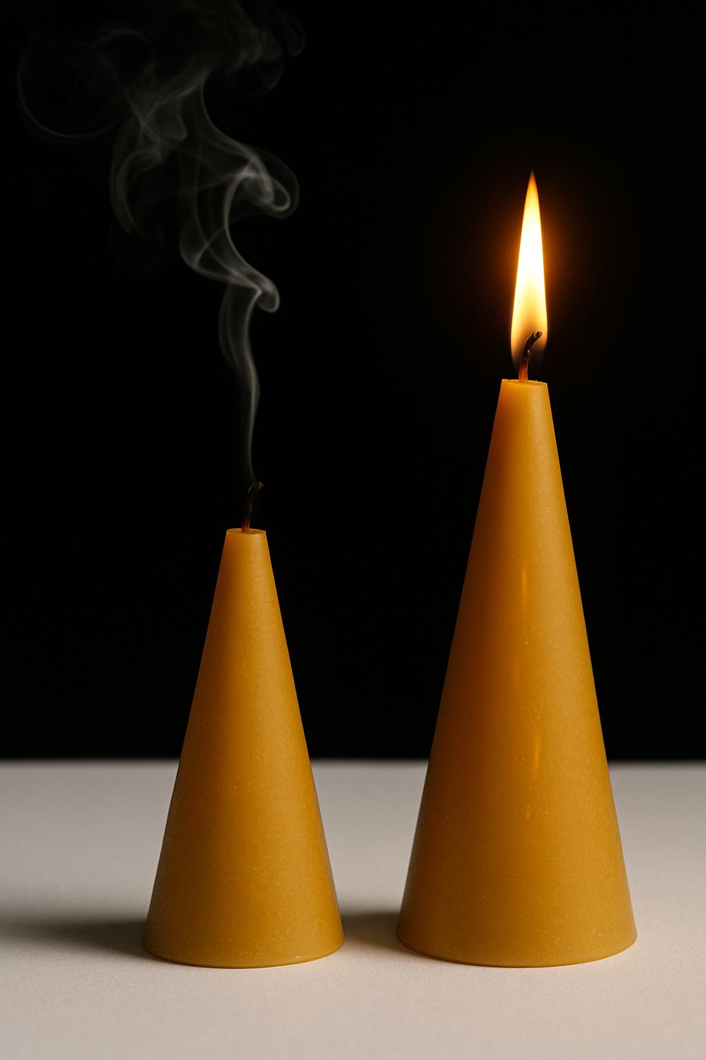 The Trio Cone Candle - Yellow